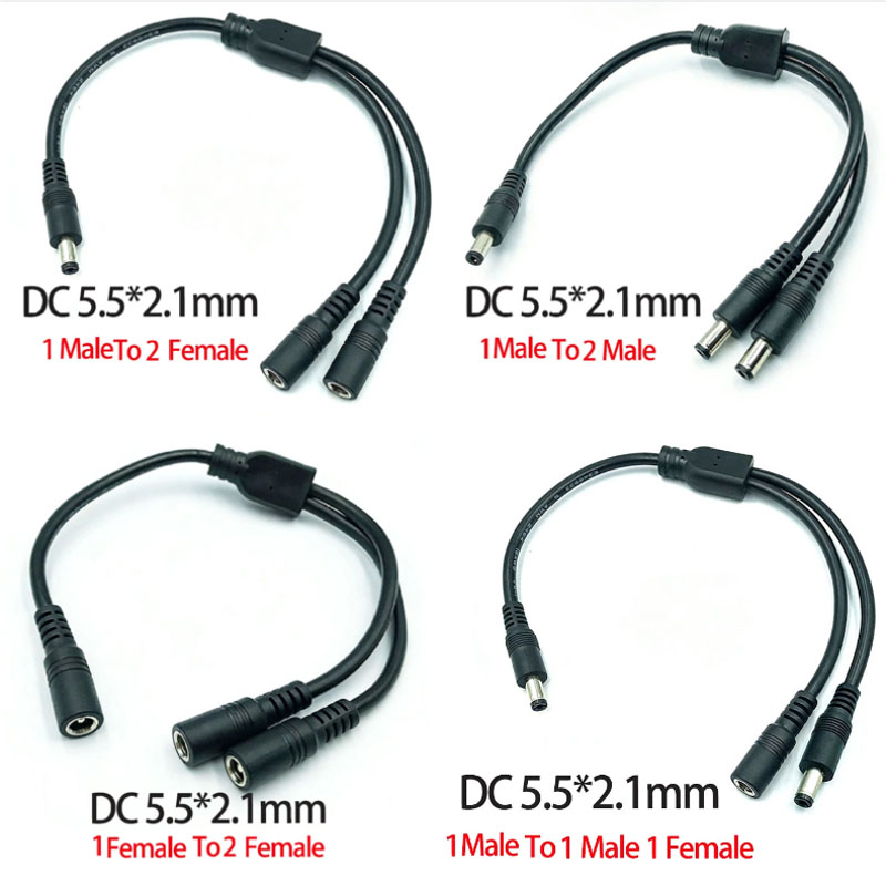 Led El Wire - 1 Stück DC 5,5mm*2,1mm 1-zu-2-Stecker-Verbinder, Stecker