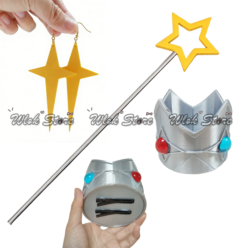 Evoker Cosplay Prop - Anime Galaxy Princess Cosplay-Zubehör, Prinzessinnenkrone, Stern-Zauberstab,