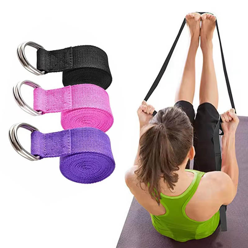 D Ring Strap - 183*3,8cm Baumwoll-Yoga-Gurt mit verstellbarer D-Ring-Schnalle, Yoga-Gürtel