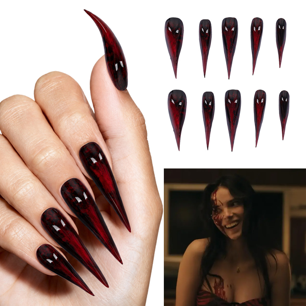 Cosplay Prop Painting - Nikki Cosplay Rote Künstliche Fingernägel, Film-Accessoires,